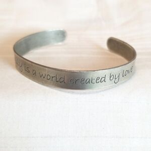 Silver FAMILY LOVE Cuff Bracelet